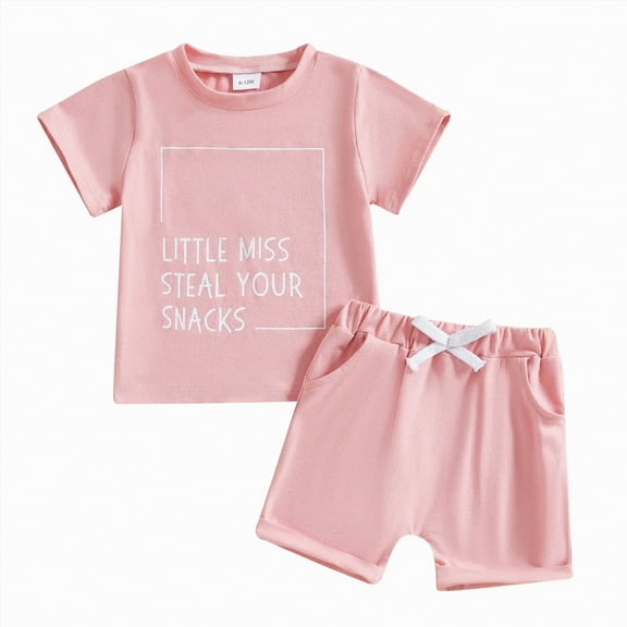 NOLDARES Toddler Baby Boy Summer Clothes Set Letter Print Crew Neck Short Sleeve T-Shirts Elastic Waist Shorts 2Pcs Outfits Blazer,18-24 M
