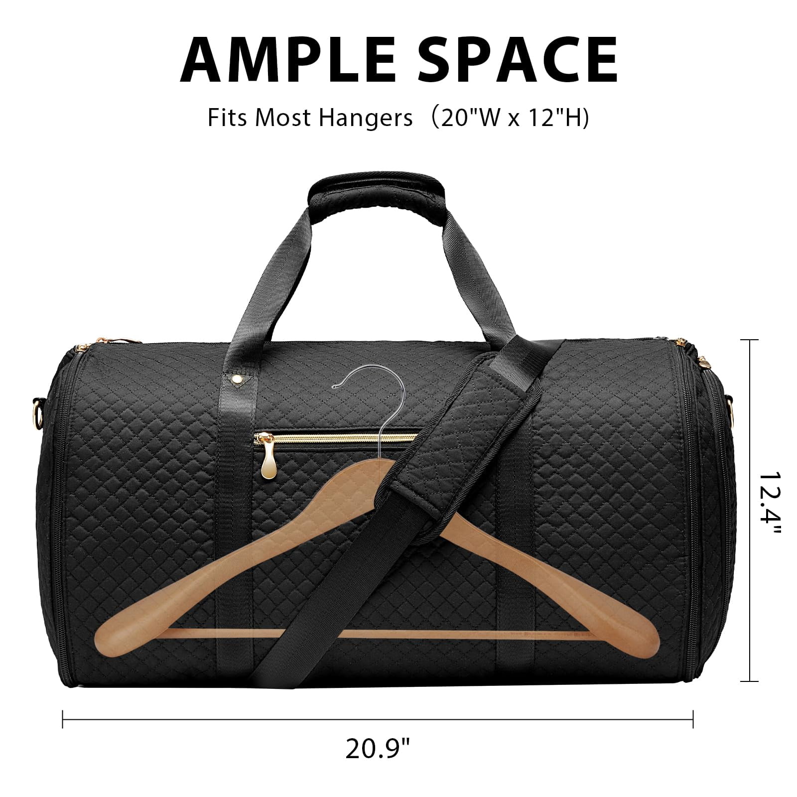 LONG VACATION Garment Bag Carry On Convertible Travel Duffel Bag with Shoe Pouch Weekender Bag for Women Men 2 in 1 Hanging Suit Bag with Shoulder Strap Business Travel Bag