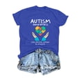 thumbnail image 3 of Bibifish Womens Tee Tops Autism Awareness Print Soft Breathable Regular Fit Crewneck Short-Sleeve Tee Tops Summer Daily Commute Chic Wear, 3 of 3