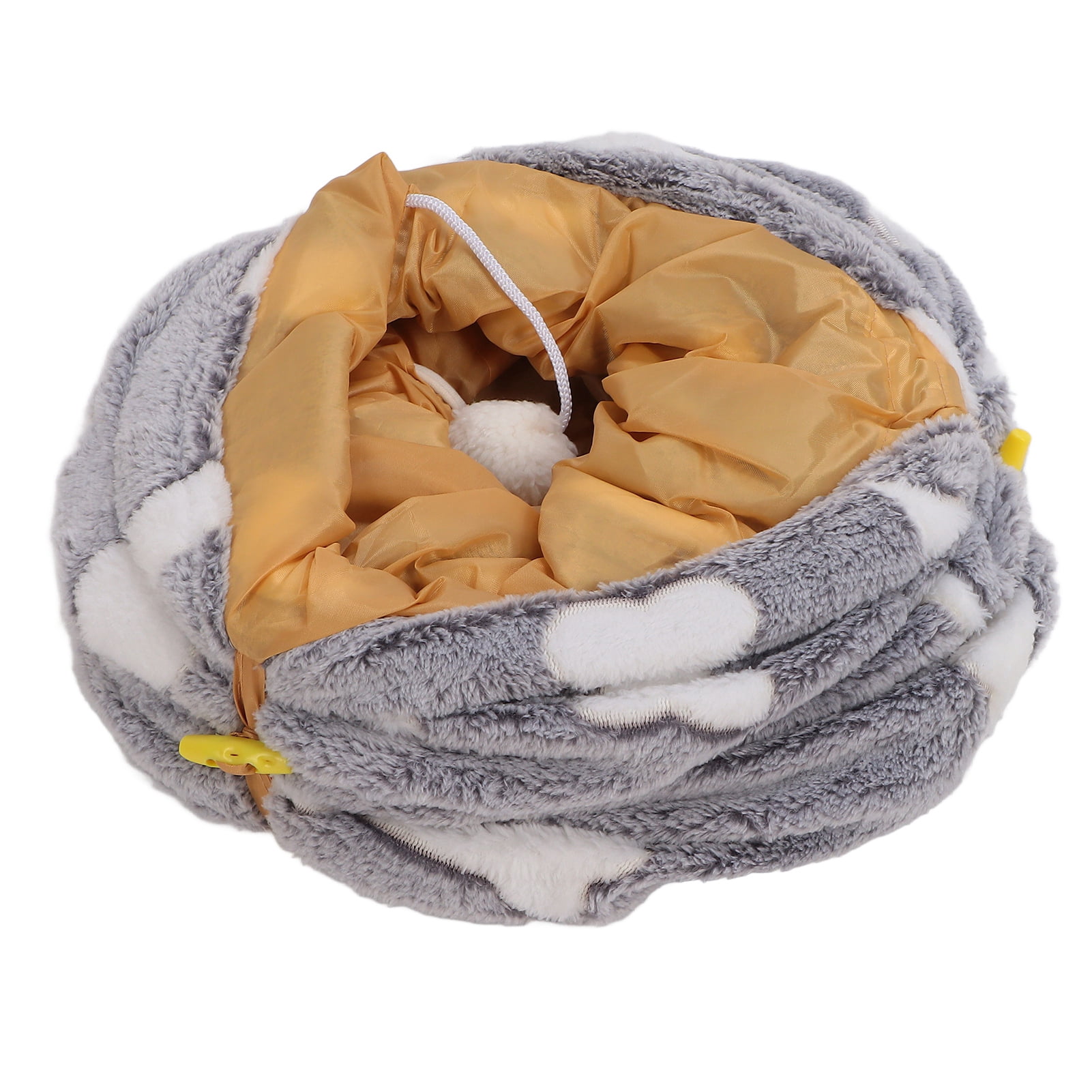 M Buder Plush Cat Tunnel Toy Collapsible Scratch Resistant Little Pet Tube Play Tent for Cats Rabbits Puppies Indoor Outdoor Use Bone Gray 11.02 inches / 28 cm