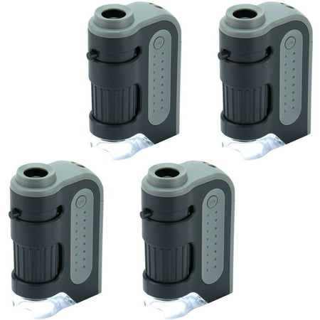 4pk Carson MM-300 Microbrite Plus 60x-120x LED Pocket (Best Pocket Microscope For Cannabis)