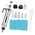 thumbnail image 1 of Luzkey 13 Pieces Stainless Steel Icing Cake Decorating Set, Biscuit Maker, Easy to Clean, Versatile Cookie Press Set, for DIY Baking, 1 of 8