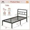 thumbnail image 2 of Maenizi Metal Platform Twin Bed Frames with Headboard, 14 inch No Box Spring Needed Heavy Duty Steel Slat Mattress Foundation/Easy Assembly/Noise Free/Black, 2 of 6