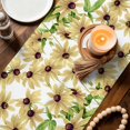 thumbnail image 3 of Vintage Sunflowers Table Runner 72 Inches, Spring Botanical Green Leaves Bed Runner Dresser Scarves Tabletop for Indoor Outdoor Parties/Ceremony/Banquet, 18" x 72", 3 of 9