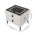 thumbnail image 2 of White Smart Nightstands with Fingerprint Lock Drawer, Wireless Charging Station, USB Port, Nightstand with 3 Color LED Lights and Speaker, Modern Wooden End Side Table 2 Drawers, 2 of 17