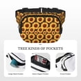 thumbnail image 5 of Rateoe Chocolate Plaid Sunflower Print Fanny Pack Belt Bag for Women and Men, Square Double-Layer Waterproof Waist Pack with Adjustable Strap for Hiking, Jogging, Cycling, 5 of 9