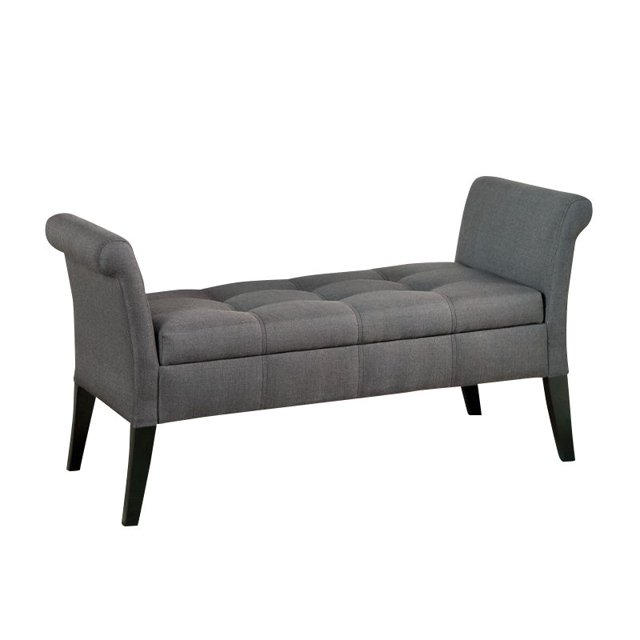 Bowery Hill Banc de Rangement Rembourré en Gris