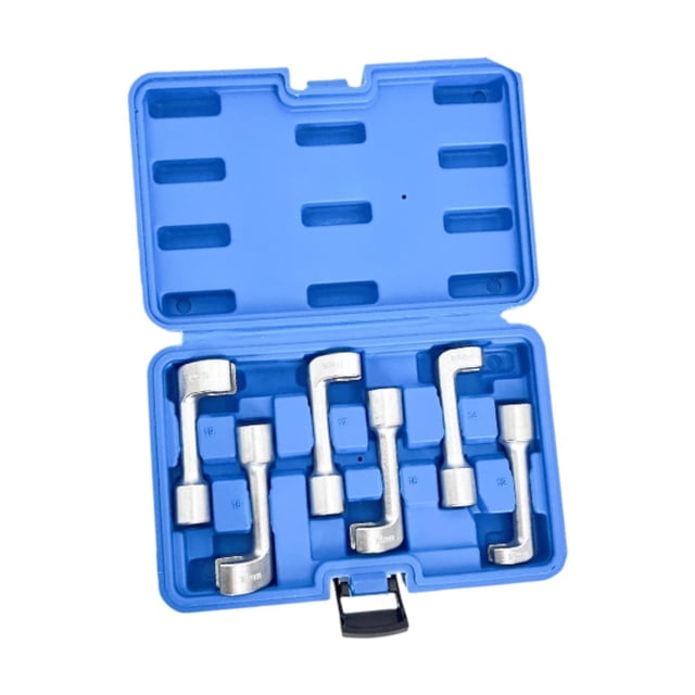 DYNWAVECA 6Pcs Diesel Injector Line Socket Wrench Set 1/2" DR Maintenance Tools Portable Common Rail Injection Fuel Line Nut Socket Set