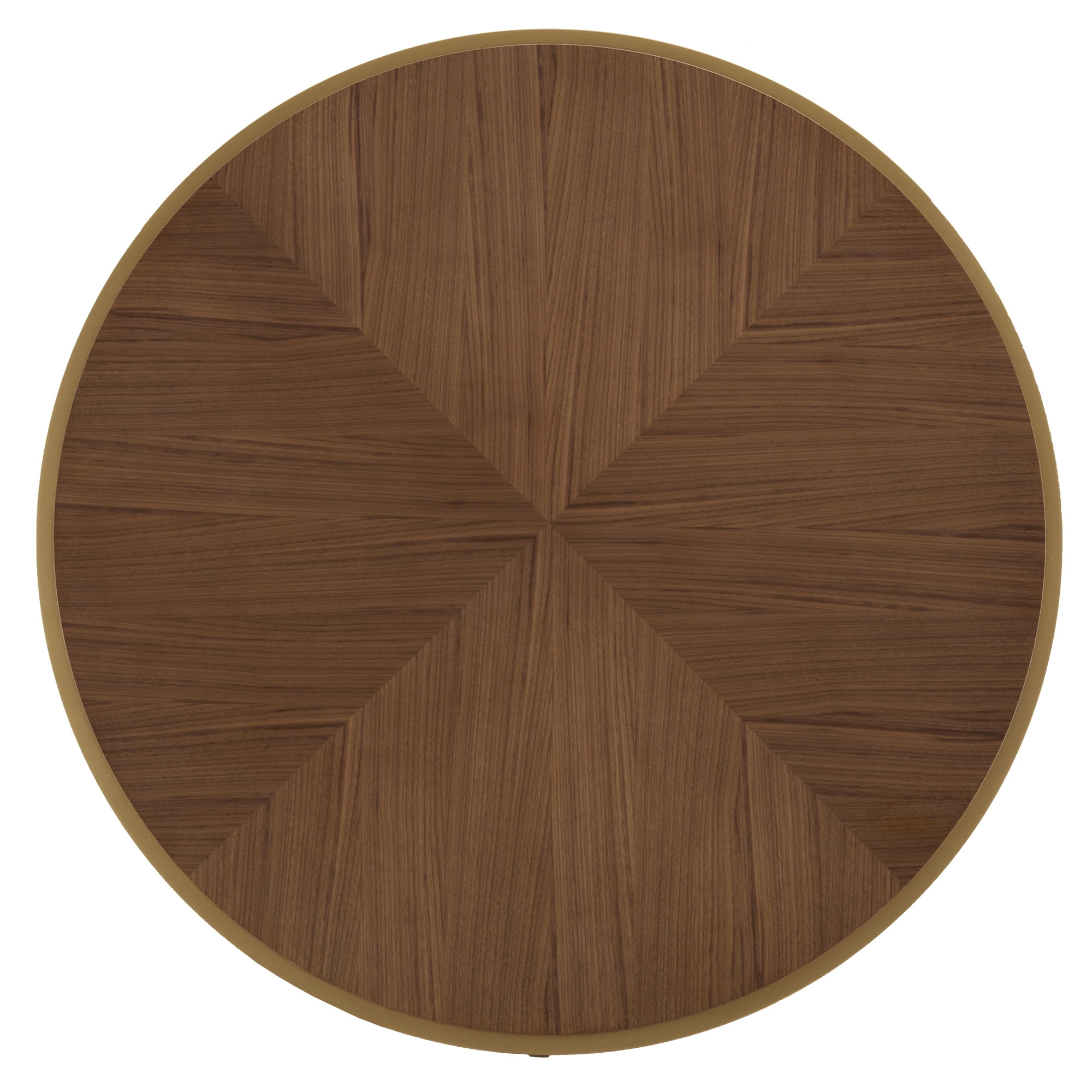 Weston Home Alannis Natural Finish Dining Table With Gold Metal Base