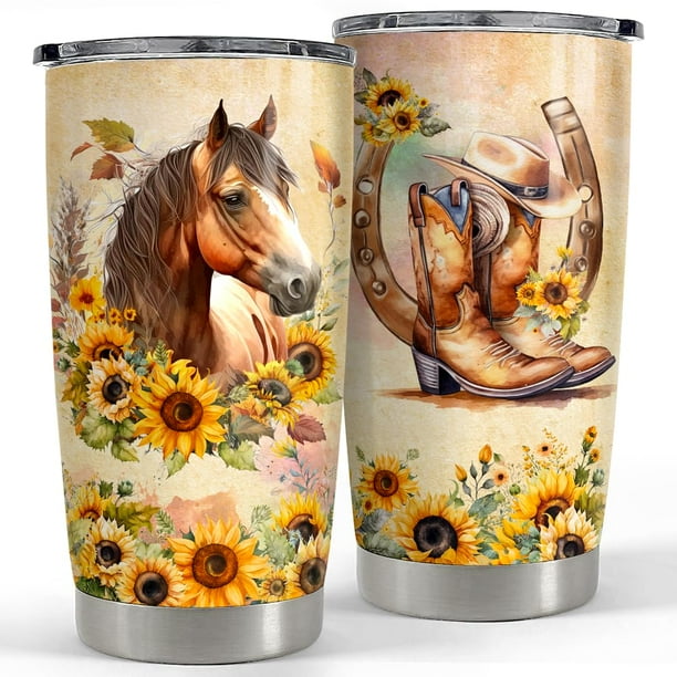 SANDJEST Vaso Térmico para Caballo de Acero Inoxidable 20oz