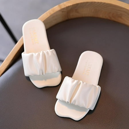 

Summer Girls Fashion Simple Solid Color Sandals Non-Slip Beach Shoes Shower Slippers Bathroom Pool Sandals