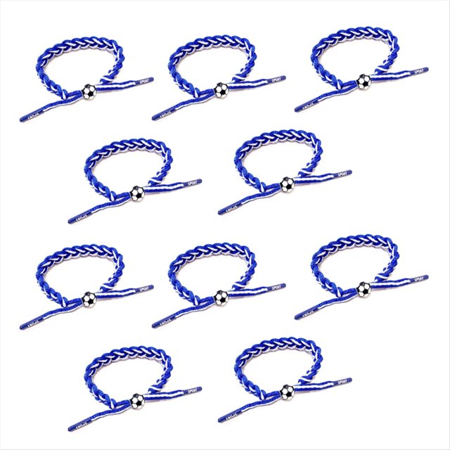 10 Piezas Pulsera Envolvente Tejida de Fútbol Ajustable Pulsera para Fanáticos de los Deportes Recuerdos de Eventos para Hombres Pulseras Envolventes para Mujeres e