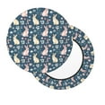 thumbnail image 2 of KLL Cute Rabbit Floral Round Bar Chair Cushion Cover 14 inch ,Bar Stool Protector with Elastic, Soft Washable, 2 of 6