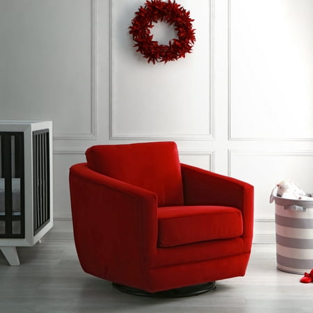 Second Story Home Gogh Upholstered Swivel Glider- Red Candy Apple