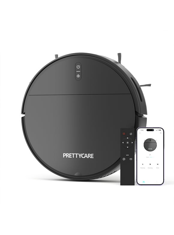 PrettyCare Robot Vacuum Cleaner with 2800Pa,Featured Carpet Boost,Tangle-Free,Ultra Slim,Self-Charging C1