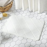 SoHome Soft Step Luxury Memory Foam Bath Mat, Super Absorbent Non Slip Cozy Bath Rug, Machine Washable and Easy Dry, 20" x 30", White