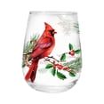 thumbnail image 2 of 1 Pcs Christmas Stemless Wine Glasses 17oz Red Cardinal Bird Berry Drinking Glasses Xmas Winter Tumbler Cups for Home Office Party Supplies, 2 of 9