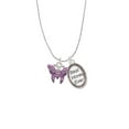 thumbnail image 2 of Delight Jewelry Silvertone Hot Purple Butterfly with 2 Crystals Best Mom Ever Charm Necklace, 2 of 4