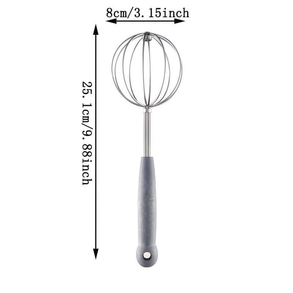 Giunmcul Manual Stainless Steel Whisk Handheld Mixer Egg Beater Cream Whipper Even Mixing Durable 3 Sizes Easy Clean 1 Piece