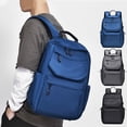 thumbnail image 2 of FUZHIQ School Backpack for 7th 8th 9th 10th Grade, Minimalist Multi Pocket Bookbag with Water Resistant Fabric & Padded Straps, Large Capacity Middle High School Backpack, Dark Blue, 2 of 4