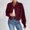 *Wine, variant on ClodeEU Women's Cropped Corduroy Jacket ,Long Sleeve Lapel Snap Button Jacket,Casual Trendy Outerwea Wine,Womens Plus S