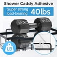 thumbnail image 3 of 14 Pack Shower Caddy Adhesive Replacement,Strong Adhesive Hooks,Waterproof Shower Adhesive Strips,No Drilling,for Bathroom Storage Shelves and Kitchen Racks, 3 of 7