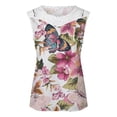 thumbnail image 4 of Camiseta sin mangas de encaje con estampado de mujer Camiseta sin mangas de empalme de cuello redondo Camiseta ligera y cómoda delgada OAVQHLG3B Store  lin121212, 4 of 5