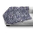 thumbnail image 3 of Navy Blue Soft Flannel Fleece Throw Blanket, Multi Designed Pattern with Hearts Butterflies Leafs and Dots Image, Cozy Plush for Indoor and Outdoor Use, 50" x 70", Navy Blue and White, by Ambesonne, 3 of 6