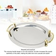 thumbnail image 3 of Stainless Steel Platter with Handle Multifunction Metal Serving Tray, Strong and Easy to Clean, Suitable for Hotel Buffet, 3 of 7