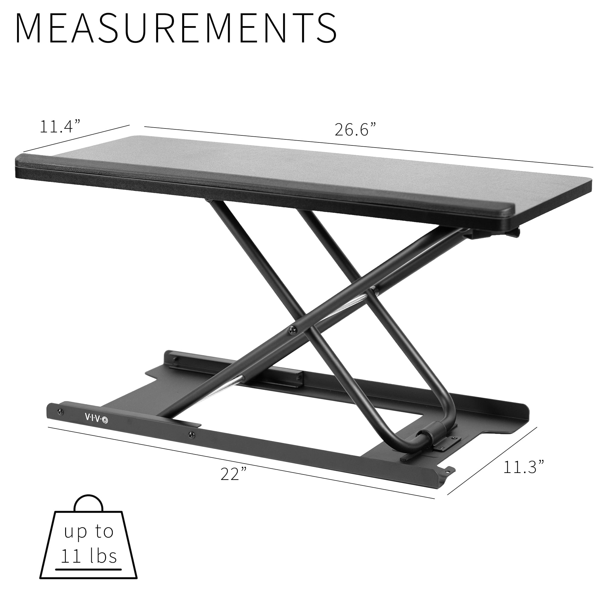 VIVO Black Ergonomic Heavy-Duty Scissors Lift Keyboard and Mouse Riser 27"