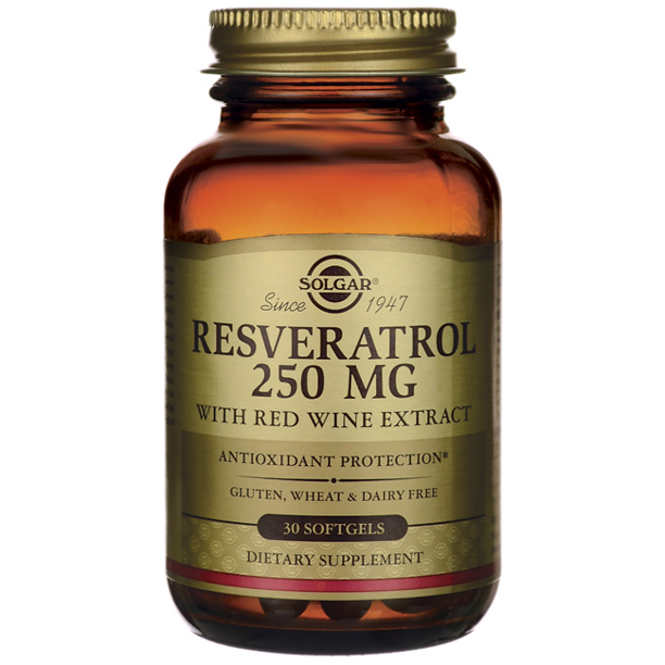Solgar Resveratrol with Red Wine Extract 250 mg 30 Softgels Walmart