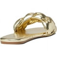 thumbnail image 5 of Nine West Lula 3 Gold Open/Rounded-Toe Synthetic Slide Sandal (7, Gold), 5 of 6