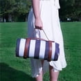 thumbnail image 4 of Esterilla de picnic portátil de PU, bolso de mano de cuero con hebilla de cinturón, bolsa de almacenamiento para esterilla de picnic, manta para exteriores, cinturón portátil, 4 of 5