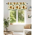 thumbnail image 6 of Curtain Valance for Windows,Watercolor Sunflower Spring Floral Kitchen Valances Rod Pocket Short Curtains,Pastoral Flower Farm Bee Window Treatment Panel for Bedroom Bathroom 54x18in, 6 of 9
