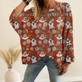 thumbnail image 2 of Certgust Sweatshirt Women Under $15 Halloween Crochet Pumpkin Sweater Women Oversized Pumpkin Knit Pullover Cozy Fall Sweater, 2 of 4