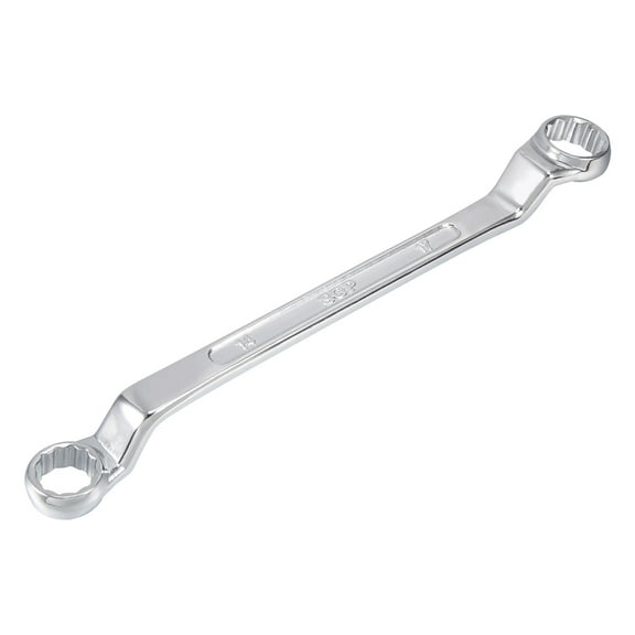 14mm x 17mm Metric 12 Point Offset Double Box End Wrench Chrome Plated, Cr-V