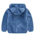 thumbnail image 6 of Godderr Boys Girls Warm Winter Fleece Coat for Kids Toddle，9M-5Y Newborn Thick Overcoat Ears Hooded Solid Color Baby Fleece Jacket, 6 of 7