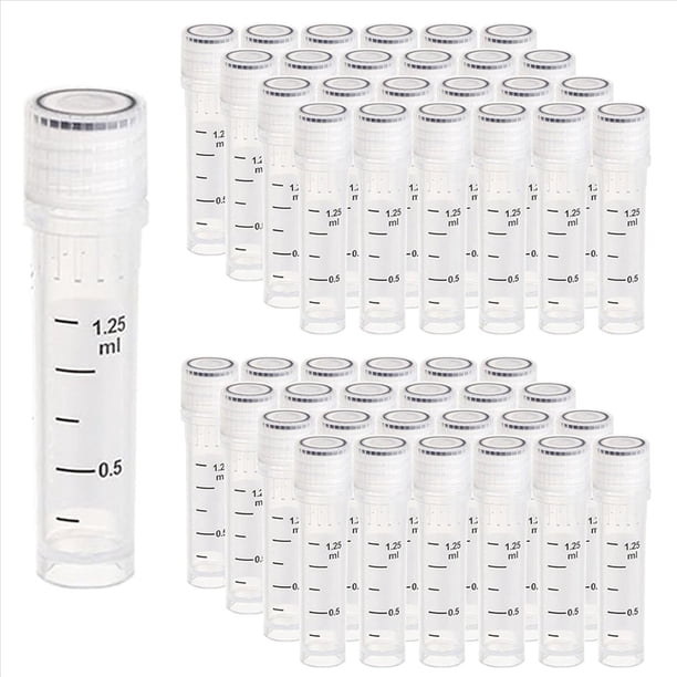 200x Tubos Crioviales Estériles, Viales de Laboratorio de 2 Ml con Tapas Crioviales para Almacenamiento A Baja Temperatura