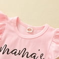 thumbnail image 3 of ITFABS Baby Girls 3-piece Outfit Set Letter Print Romper+Shorts+Headband Set, 3 of 6