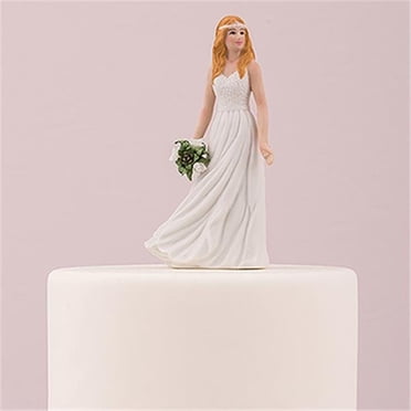 Weddingstar Shabby Chic Porcelain Bride Cake Topper With Pennant Sign – Hand-Painted & Detailed
