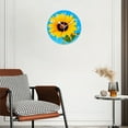 thumbnail image 3 of Personalized Wall Clock Non-Ticking Silent Clocks Battery Operated Round Clocks Decorative for Bathroom,Office-Sunflower On Blue Background(12inch), 3 of 4