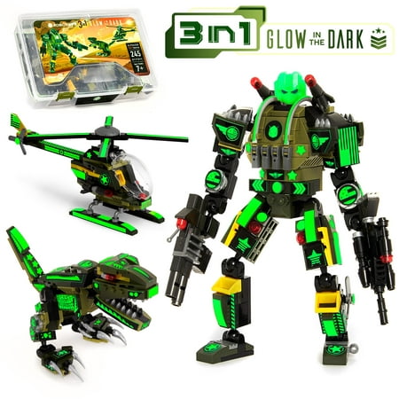 JitteryGit Army Dinosaur Robot Stem Building Toy | Gifts for Boys Ages...