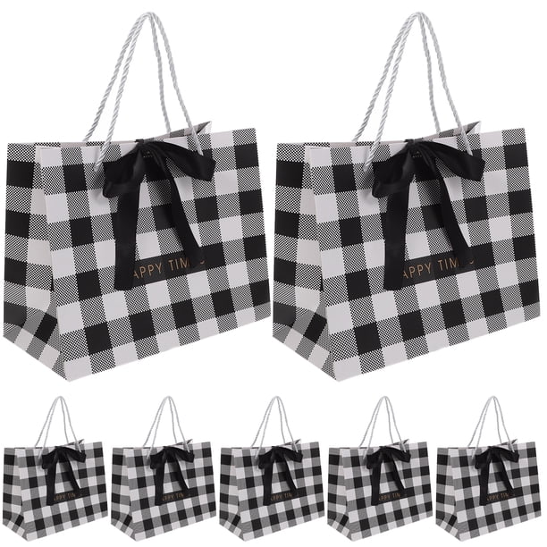 10 bolsas a cuadros con asas para comprar dulces, cumpleaños, bodas, regalos de fiesta, bolsas de papel a cuadros, bolsas para guardar dulces para fiestas