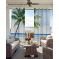 thumbnail image 2 of Ocean Beach Palm Tree Blackout Curtains for Bedroom Living Room, Summer Tropical Island Decor Seaside 96 In Long Thermal Insulated Room Darkening Drapes Grommet Window Treatments, 52 x 96 In, 2 of 9