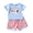 A-Blue1155, variant on Bobifish Newborn Girls Outfit Sets Summer Rugby Baseball Print Short Sleeve T-Shirt Elastic Waist Plaid Shorts 2 Piece Sets