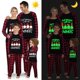 thumbnail image 2 of Pijamas familiares a juego de Navidad, luminosos, brillantes, colgantes con My Gnomies, conjunto de pijamas de cuadros rojos, 2 of 3