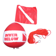 thumbnail image 1 of Diving Float Ball Inflation Buoy Float Ball & Flag with Rope PVC Diver Ball Buoy Ball for Swim Diving Gear, 1 of 6