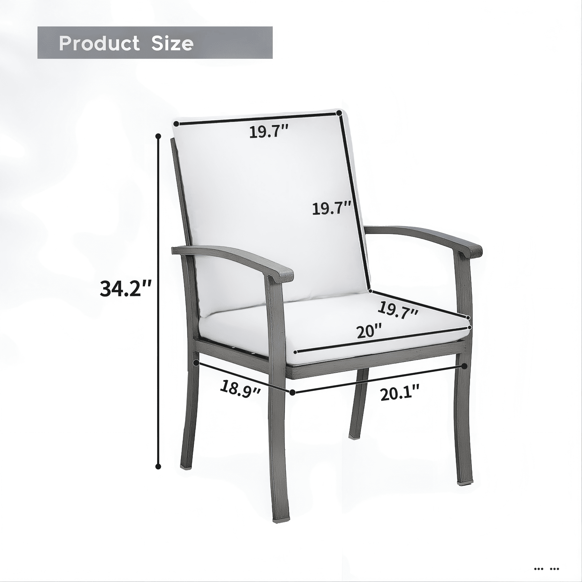 Outdoor Dining Chairs Set of 6, Aluminum Patio Chairs with Cushions, Rope Backrest Ergonomic Armrest Dining Chairs for Backyard Garden Pool, Gray