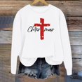 thumbnail image 1 of Sweat à Capuche Imprimé Lettre pour Femmes Manches Longues avec Poches Sweat Sans Capuche pour Femmes, 1 of 4