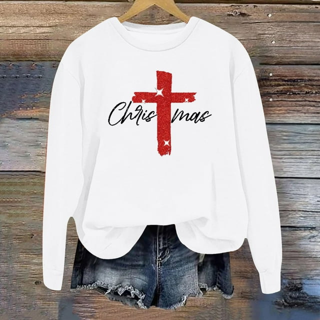 Sweat à Capuche Imprimé Lettre pour Femmes Manches Longues avec Poches Sweat Sans Capuche pour Femmes